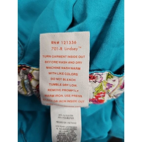 Dickies‎ Scrub Pants Women 2XL EDS Turquoise Teal Cargo Pockets Drawstring 86206 - Picture 10 of 11